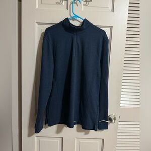 Mens Orvis 1/4 Zip Pullover Size Large Navy Blue